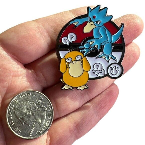 Pokemon Psyduck Poke Evolution Large Enamel Pin - Picture 3 of 6